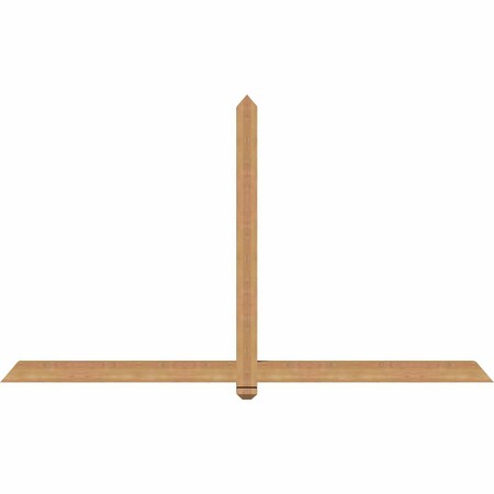 Ekena Millwork Eugene Smooth Timber Gable Bracket, Western Red Cedar, 84"W x 49"H x 3 1/2"D x 3 1/2"F, 14/12 Pitch GBW084X49X0404EUG00SWR
